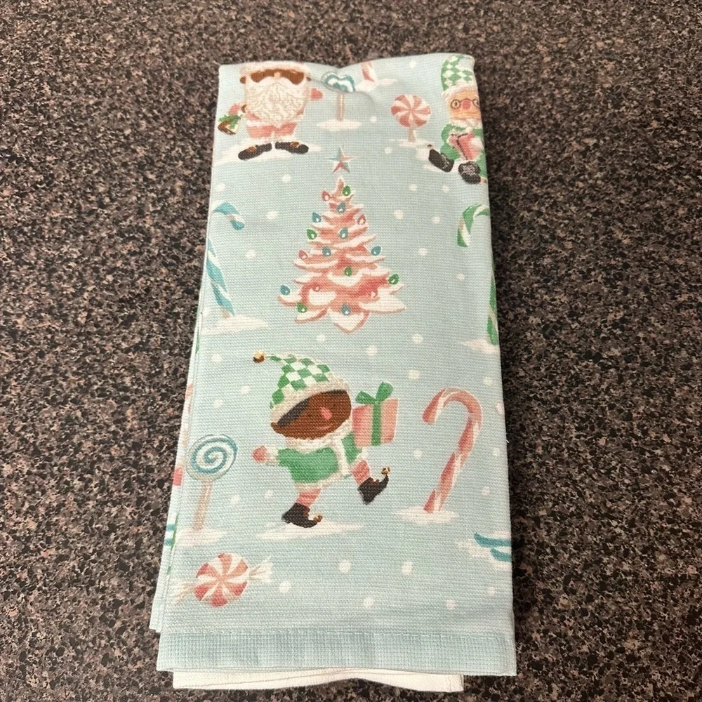 Cupcakes and Cashmere Christmas Blue Elves Kitchen Towels
